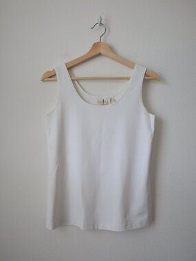 Chico's Cream Microfiber Layering Tank Top | S